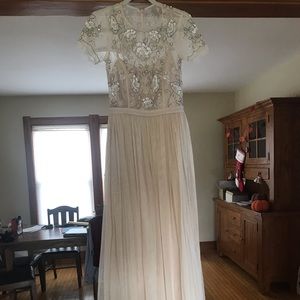 BHLDN light pink beaded dress/gown